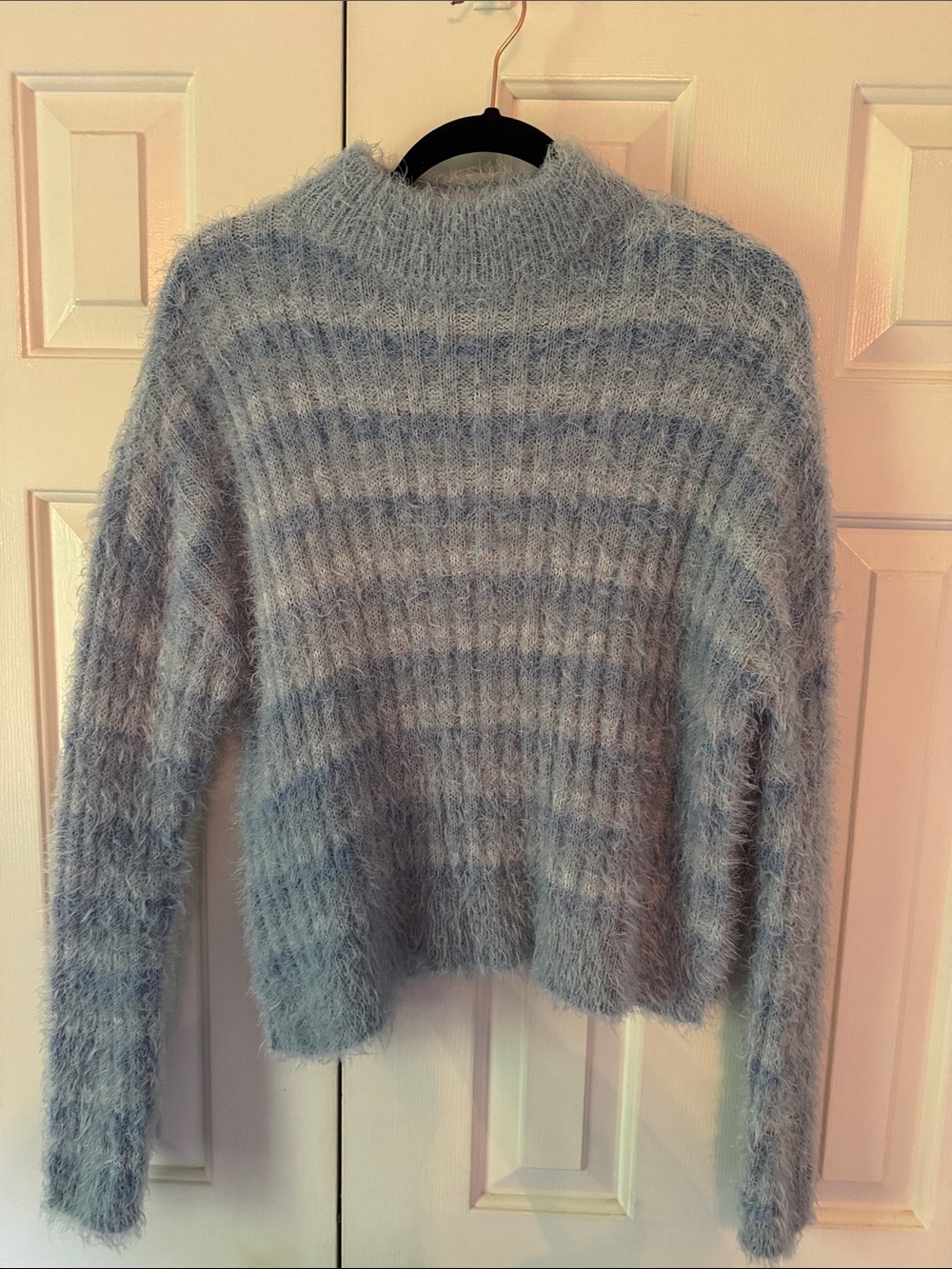Candie's Light Blue Fuzzy Turtleneck Sweater